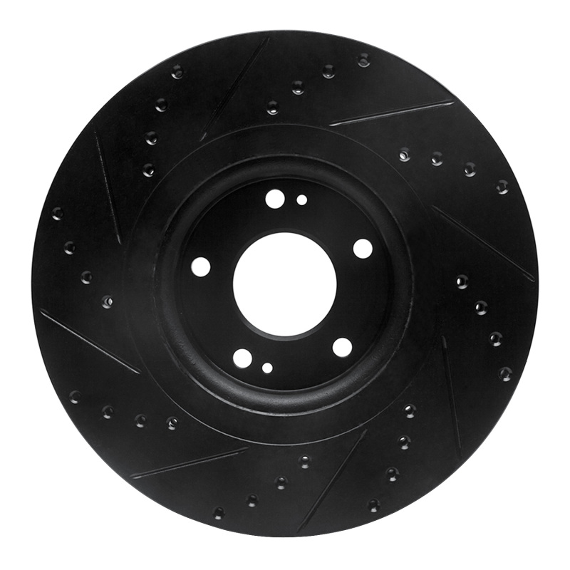 Kia Sedona Brake Rotor (1) - Front Right - R1 Concepts - Drilled & Slotted - Black - `15-`21